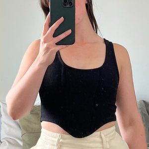 Bershka Black Corset Top (M)